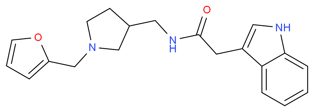 N-{[1-(2-furylmethyl)pyrrolidin-3-yl]methyl}-2-(1H-indol-3-yl)acetamide_Molecular_structure_CAS_)