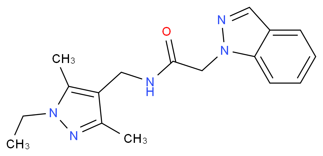 N-[(1-ethyl-3,5-dimethyl-1H-pyrazol-4-yl)methyl]-2-(1H-indazol-1-yl)acetamide_Molecular_structure_CAS_)