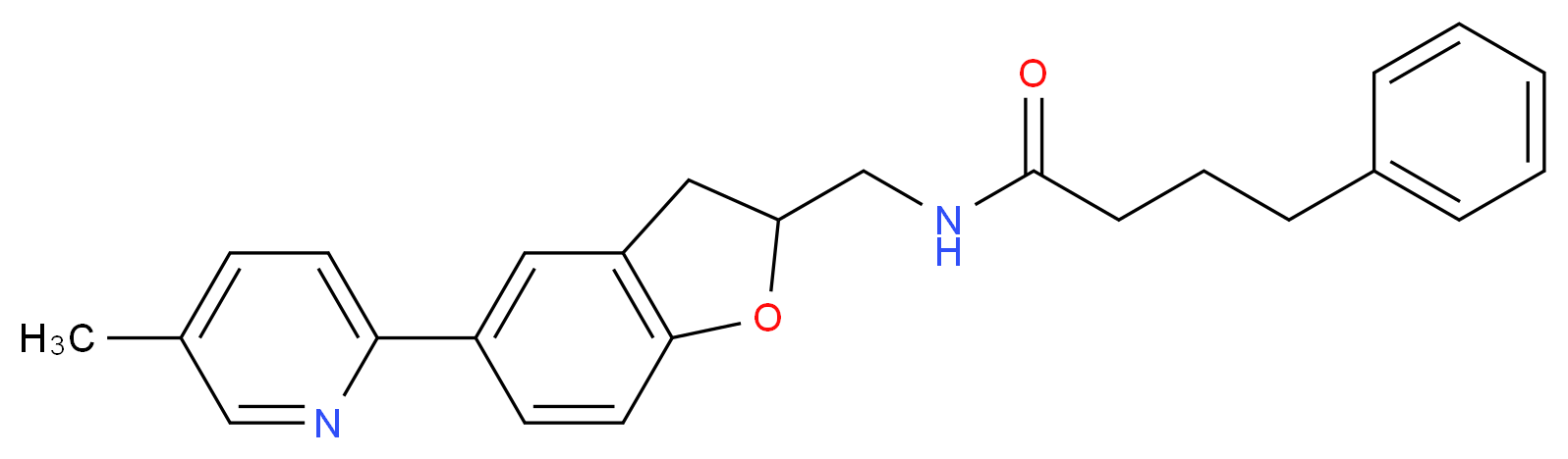 N-{[5-(5-methyl-2-pyridinyl)-2,3-dihydro-1-benzofuran-2-yl]methyl}-4-phenylbutanamide_Molecular_structure_CAS_)