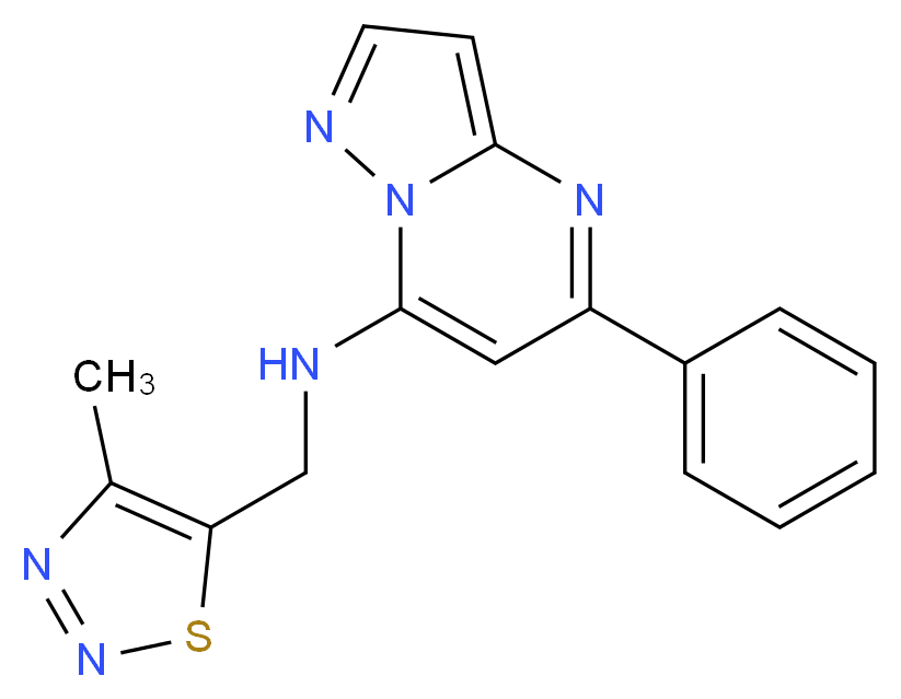 N-[(4-methyl-1,2,3-thiadiazol-5-yl)methyl]-5-phenylpyrazolo[1,5-a]pyrimidin-7-amine_Molecular_structure_CAS_)