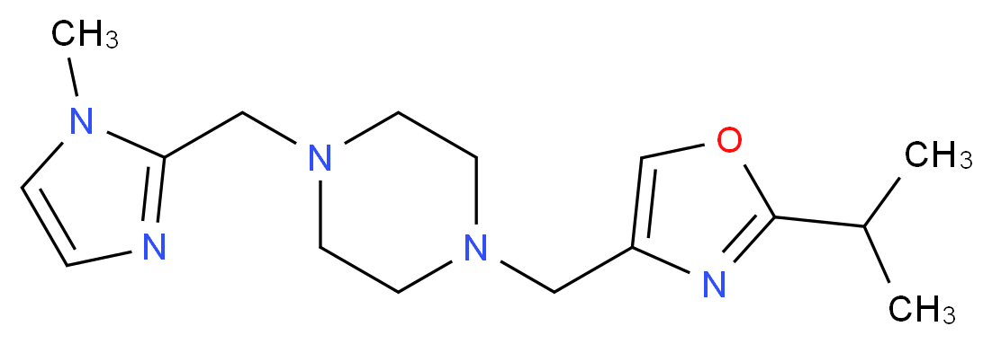 1-[(2-isopropyl-1,3-oxazol-4-yl)methyl]-4-[(1-methyl-1H-imidazol-2-yl)methyl]piperazine_Molecular_structure_CAS_)