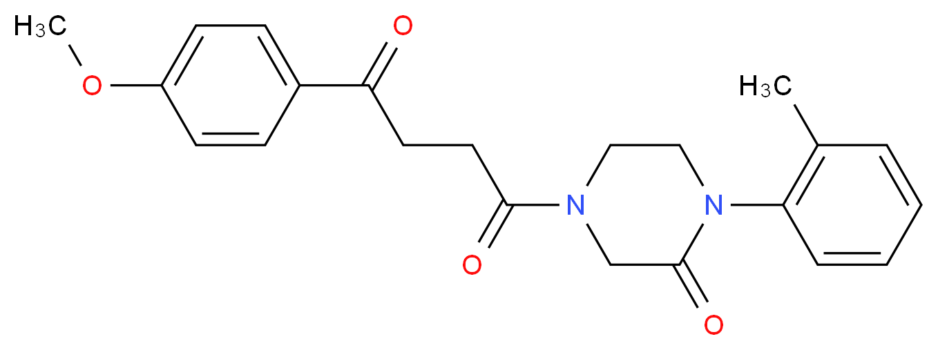 4-[4-(4-methoxyphenyl)-4-oxobutanoyl]-1-(2-methylphenyl)-2-piperazinone_Molecular_structure_CAS_)