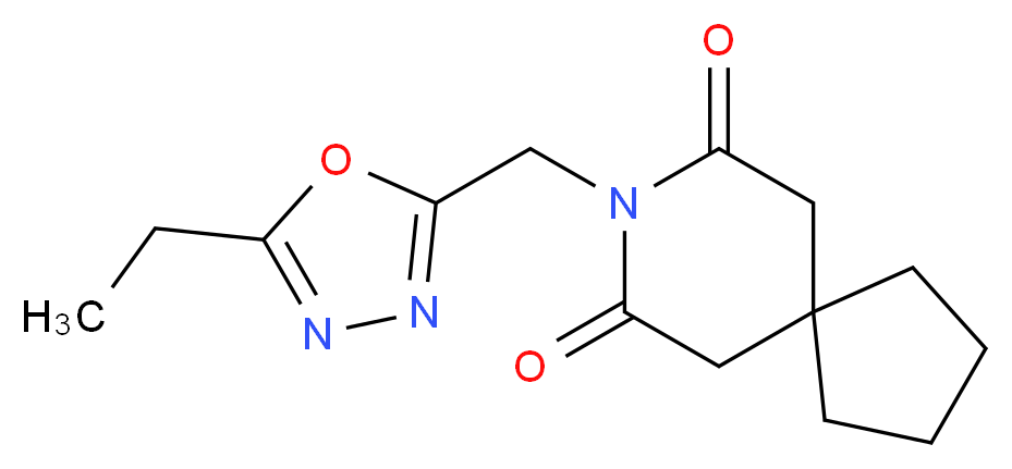 8-[(5-ethyl-1,3,4-oxadiazol-2-yl)methyl]-8-azaspiro[4.5]decane-7,9-dione_Molecular_structure_CAS_)