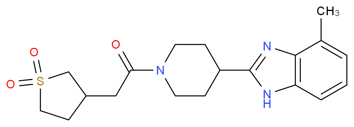 2-{1-[(1,1-dioxidotetrahydro-3-thienyl)acetyl]-4-piperidinyl}-4-methyl-1H-benzimidazole_Molecular_structure_CAS_)