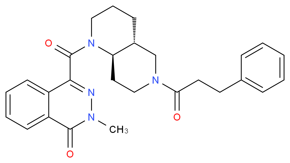 2-methyl-4-{[(4aR*,8aR*)-6-(3-phenylpropanoyl)octahydro-1,6-naphthyridin-1(2H)-yl]carbonyl}-1(2H)-phthalazinone_Molecular_structure_CAS_)