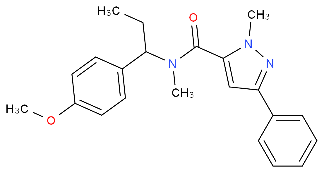 N-[1-(4-methoxyphenyl)propyl]-N,1-dimethyl-3-phenyl-1H-pyrazole-5-carboxamide_Molecular_structure_CAS_)