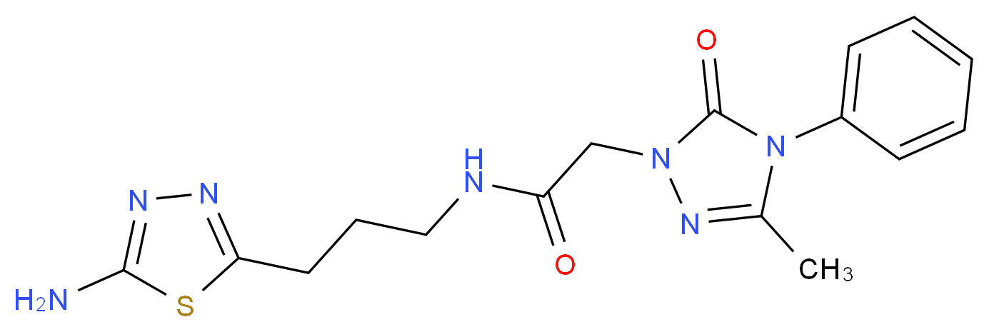 N-[3-(5-amino-1,3,4-thiadiazol-2-yl)propyl]-2-(3-methyl-5-oxo-4-phenyl-4,5-dihydro-1H-1,2,4-triazol-1-yl)acetamide_Molecular_structure_CAS_)