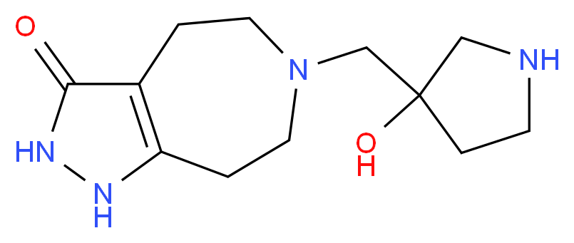 6-[(3-hydroxypyrrolidin-3-yl)methyl]-1,4,5,6,7,8-hexahydropyrazolo[3,4-d]azepin-3(2H)-one_Molecular_structure_CAS_)