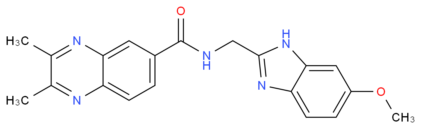 N-[(6-methoxy-1H-benzimidazol-2-yl)methyl]-2,3-dimethyl-6-quinoxalinecarboxamide_Molecular_structure_CAS_)