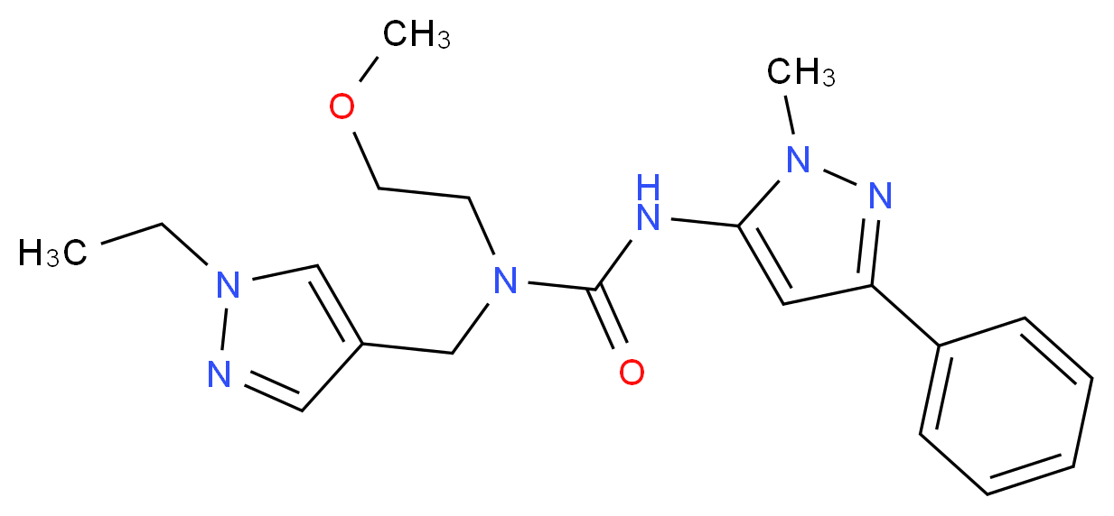 N-[(1-ethyl-1H-pyrazol-4-yl)methyl]-N-(2-methoxyethyl)-N'-(1-methyl-3-phenyl-1H-pyrazol-5-yl)urea_Molecular_structure_CAS_)