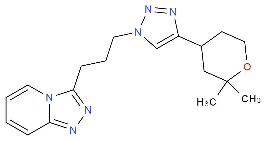 3-{3-[4-(2,2-dimethyltetrahydro-2H-pyran-4-yl)-1H-1,2,3-triazol-1-yl]propyl}[1,2,4]triazolo[4,3-a]pyridine_Molecular_structure_CAS_)