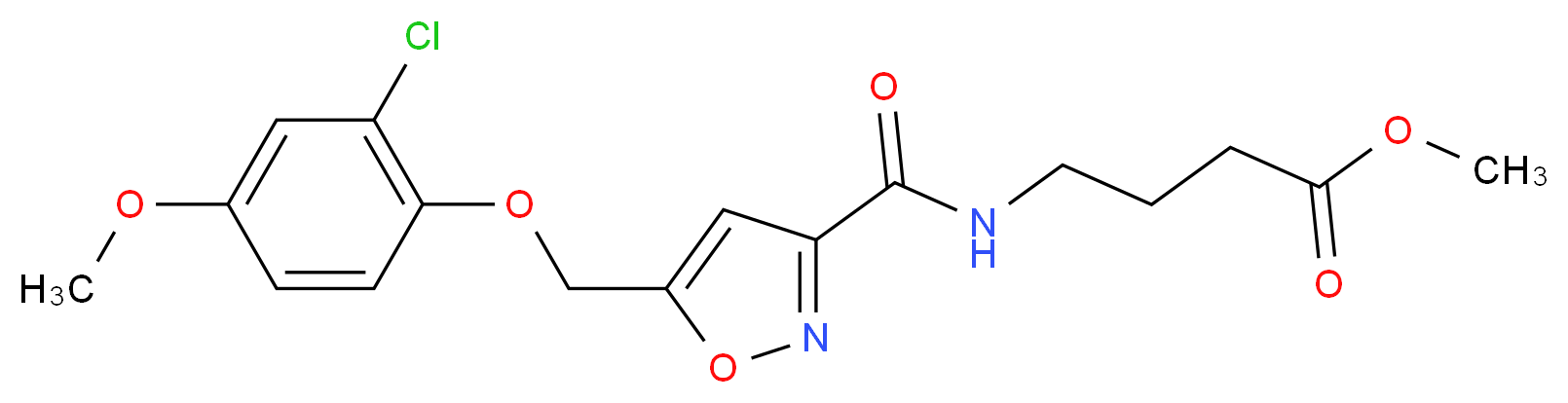 methyl 4-[({5-[(2-chloro-4-methoxyphenoxy)methyl]-3-isoxazolyl}carbonyl)amino]butanoate_Molecular_structure_CAS_)