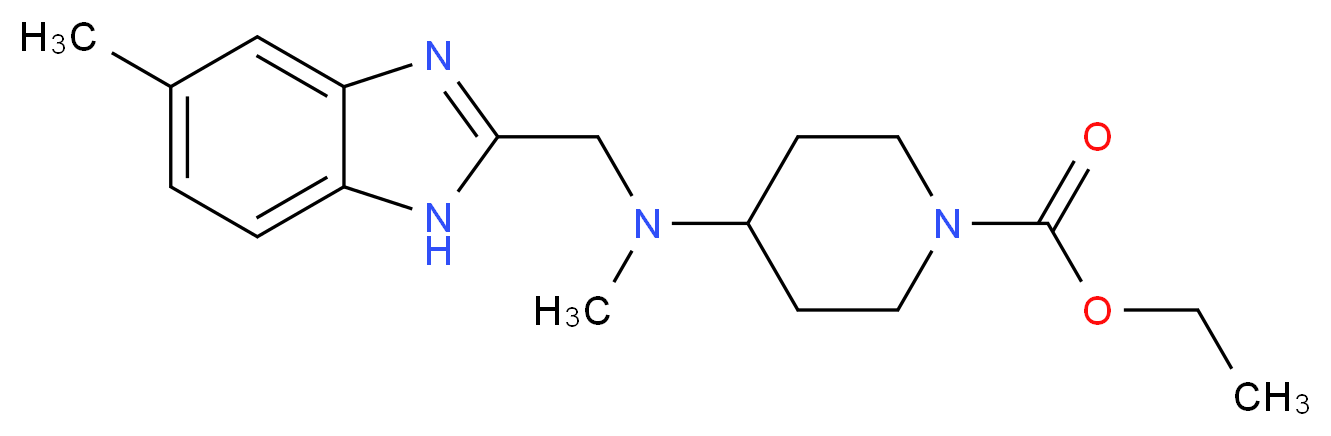 ethyl 4-{methyl[(5-methyl-1H-benzimidazol-2-yl)methyl]amino}piperidine-1-carboxylate_Molecular_structure_CAS_)