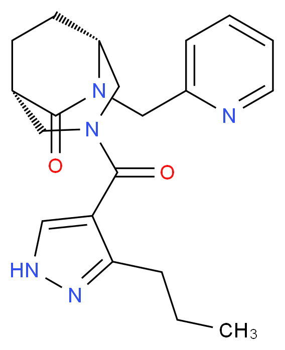 (1S*,5R*)-3-[(3-propyl-1H-pyrazol-4-yl)carbonyl]-6-(2-pyridinylmethyl)-3,6-diazabicyclo[3.2.2]nonan-7-one_Molecular_structure_CAS_)