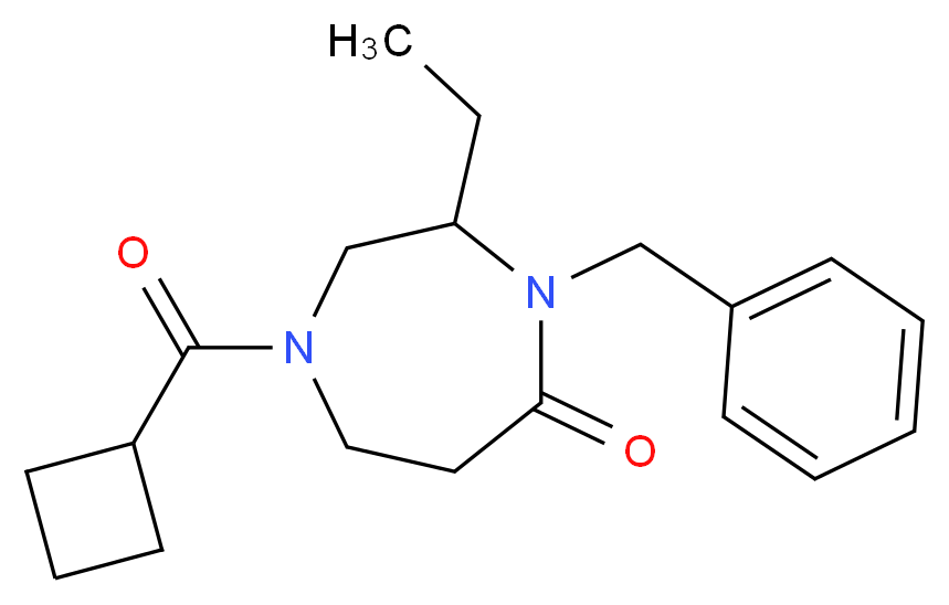 4-benzyl-1-(cyclobutylcarbonyl)-3-ethyl-1,4-diazepan-5-one_Molecular_structure_CAS_)
