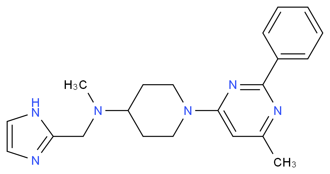 N-(1H-imidazol-2-ylmethyl)-N-methyl-1-(6-methyl-2-phenylpyrimidin-4-yl)piperidin-4-amine_Molecular_structure_CAS_)