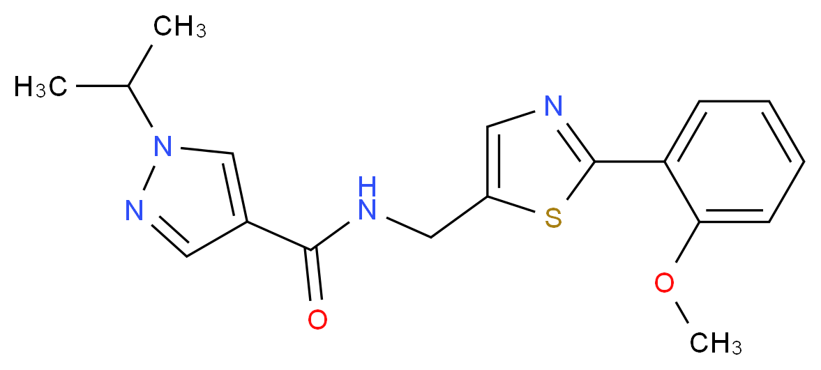 1-isopropyl-N-{[2-(2-methoxyphenyl)-1,3-thiazol-5-yl]methyl}-1H-pyrazole-4-carboxamide_Molecular_structure_CAS_)