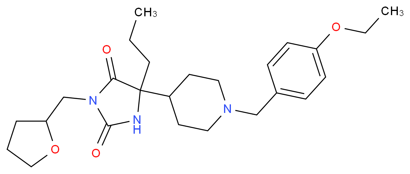 5-[1-(4-ethoxybenzyl)-4-piperidinyl]-5-propyl-3-(tetrahydro-2-furanylmethyl)-2,4-imidazolidinedione_Molecular_structure_CAS_)