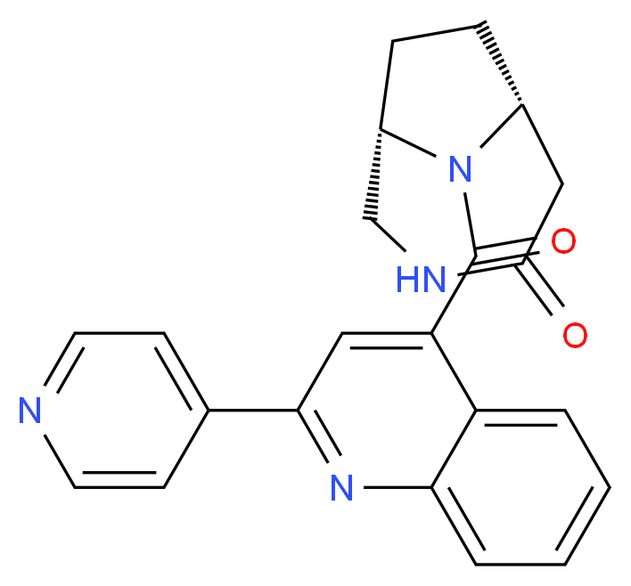(1S*,6R*)-9-[(2-pyridin-4-ylquinolin-4-yl)carbonyl]-3,9-diazabicyclo[4.2.1]nonan-4-one_Molecular_structure_CAS_)