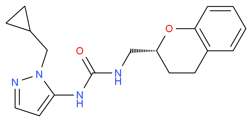 N-[1-(cyclopropylmethyl)-1H-pyrazol-5-yl]-N'-[(2R)-3,4-dihydro-2H-chromen-2-ylmethyl]urea_Molecular_structure_CAS_)