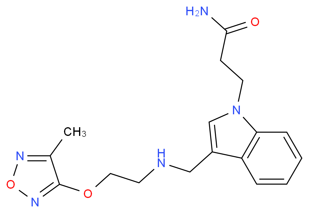 3-{3-[({2-[(4-methyl-1,2,5-oxadiazol-3-yl)oxy]ethyl}amino)methyl]-1H-indol-1-yl}propanamide_Molecular_structure_CAS_)