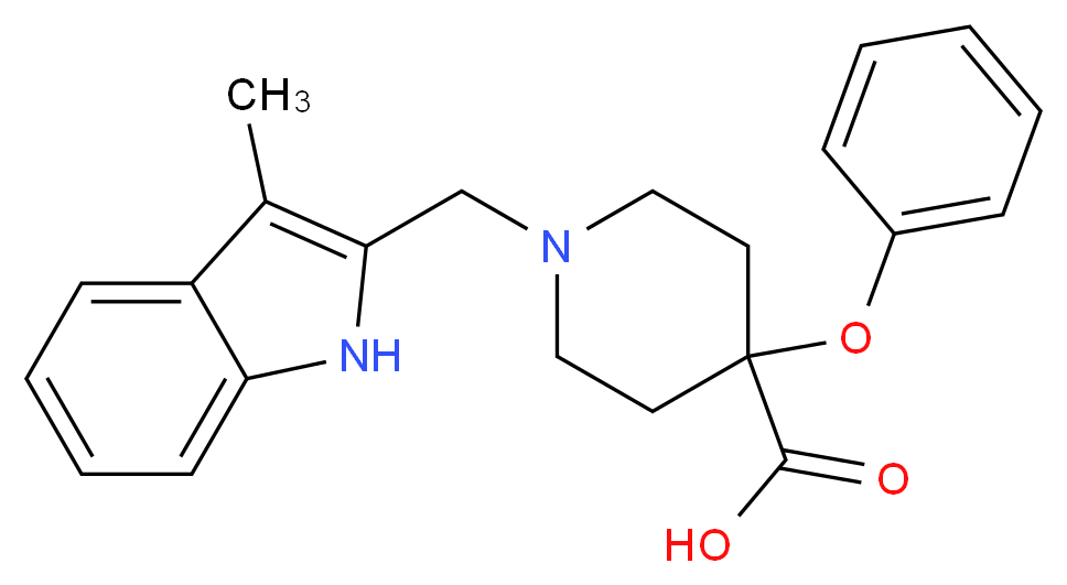 1-[(3-methyl-1H-indol-2-yl)methyl]-4-phenoxypiperidine-4-carboxylic acid_Molecular_structure_CAS_)