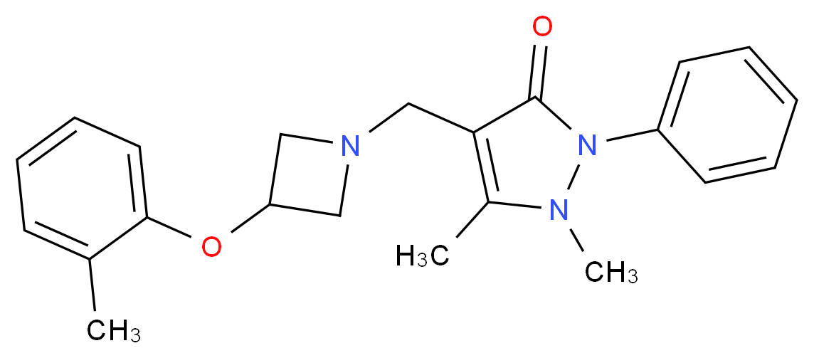 1,5-dimethyl-4-{[3-(2-methylphenoxy)azetidin-1-yl]methyl}-2-phenyl-1,2-dihydro-3H-pyrazol-3-one_Molecular_structure_CAS_)