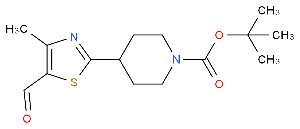 tert-butyl 4-(5-formyl-4-methyl-1,3-thiazol-2-yl)piperidine-1-carboxylate_Molecular_structure_CAS_850374-97-9)