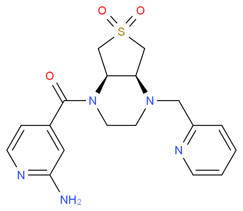 4-{[(4aS*,7aR*)-6,6-dioxido-4-(2-pyridinylmethyl)hexahydrothieno[3,4-b]pyrazin-1(2H)-yl]carbonyl}-2-pyridinamine_Molecular_structure_CAS_)