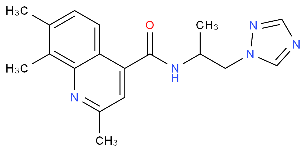 2,7,8-trimethyl-N-[1-methyl-2-(1H-1,2,4-triazol-1-yl)ethyl]quinoline-4-carboxamide_Molecular_structure_CAS_)