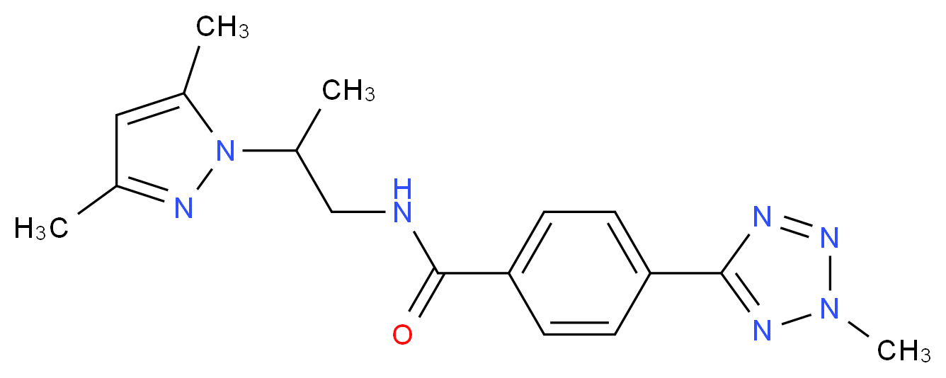 N-[2-(3,5-dimethyl-1H-pyrazol-1-yl)propyl]-4-(2-methyl-2H-tetrazol-5-yl)benzamide_Molecular_structure_CAS_)
