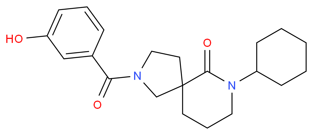 7-cyclohexyl-2-(3-hydroxybenzoyl)-2,7-diazaspiro[4.5]decan-6-one_Molecular_structure_CAS_)