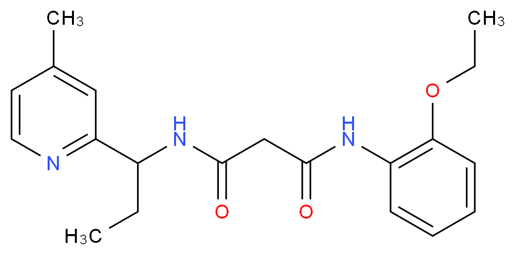 N-(2-ethoxyphenyl)-N'-[1-(4-methylpyridin-2-yl)propyl]malonamide_Molecular_structure_CAS_)