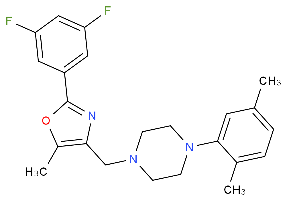 1-{[2-(3,5-difluorophenyl)-5-methyl-1,3-oxazol-4-yl]methyl}-4-(2,5-dimethylphenyl)piperazine_Molecular_structure_CAS_)