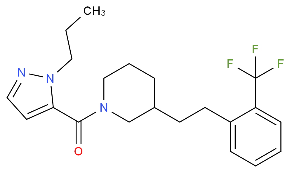 1-[(1-propyl-1H-pyrazol-5-yl)carbonyl]-3-{2-[2-(trifluoromethyl)phenyl]ethyl}piperidine_Molecular_structure_CAS_)