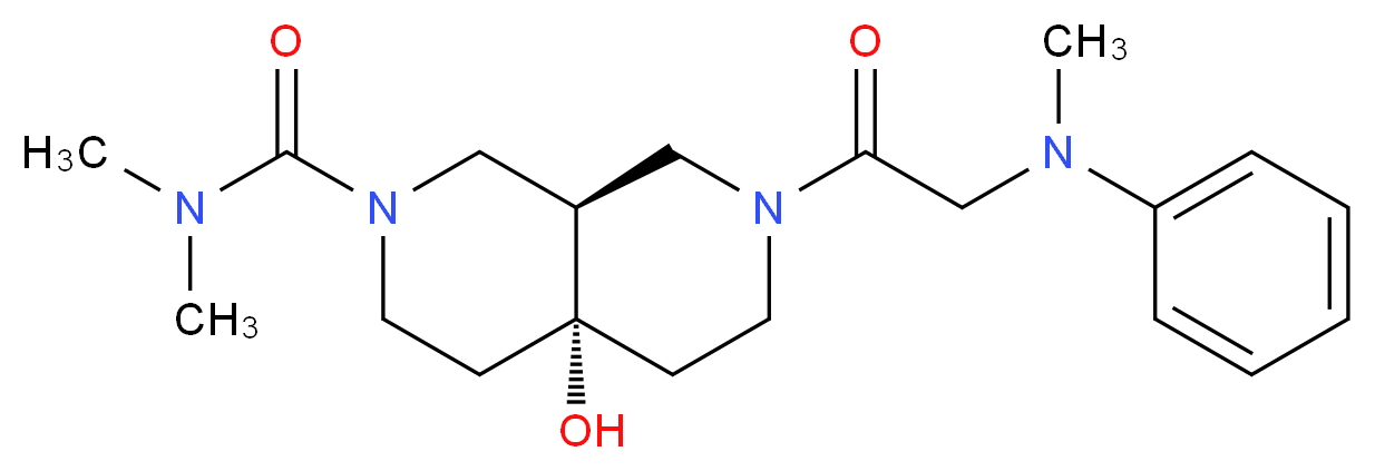 (4aR*,8aR*)-4a-hydroxy-N,N-dimethyl-7-(N-methyl-N-phenylglycyl)octahydro-2,7-naphthyridine-2(1H)-carboxamide_Molecular_structure_CAS_)