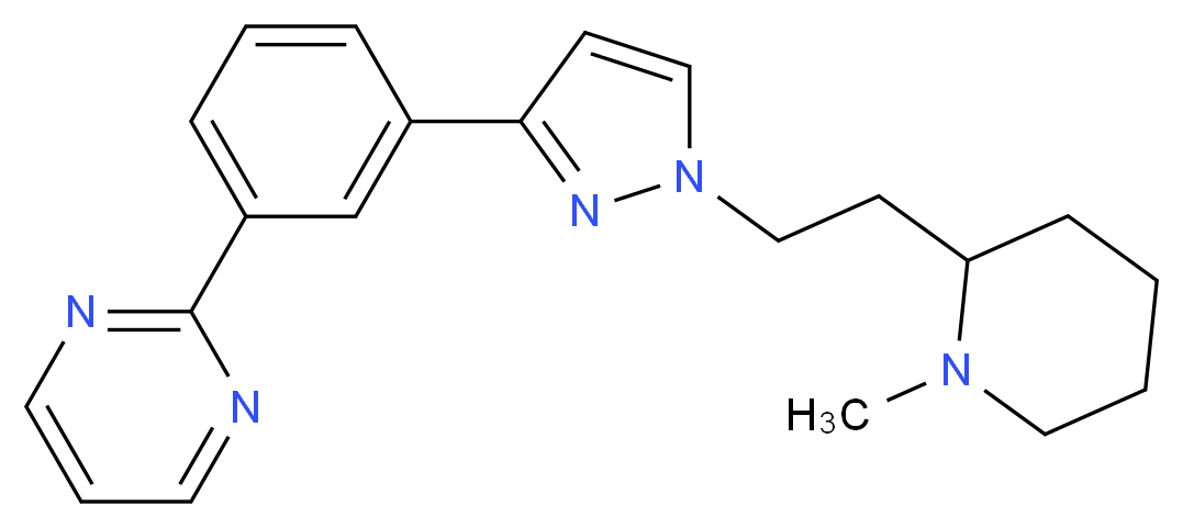 2-(3-{1-[2-(1-methyl-2-piperidinyl)ethyl]-1H-pyrazol-3-yl}phenyl)pyrimidine_Molecular_structure_CAS_)