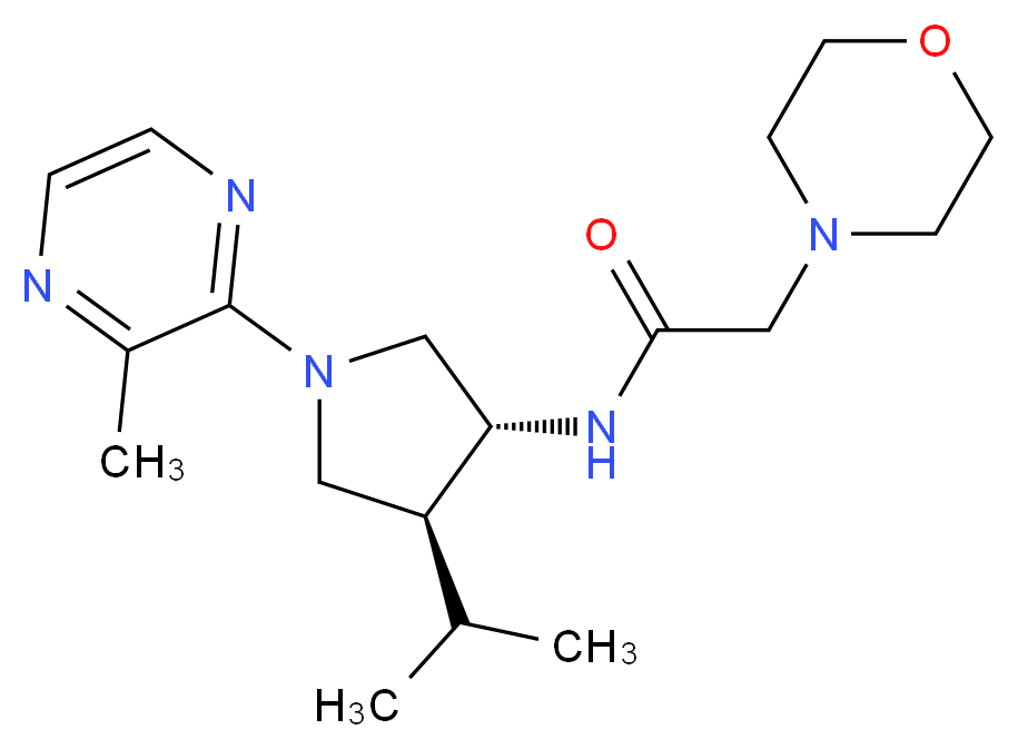 N-[(3R*,4S*)-4-isopropyl-1-(3-methyl-2-pyrazinyl)-3-pyrrolidinyl]-2-(4-morpholinyl)acetamide_Molecular_structure_CAS_)