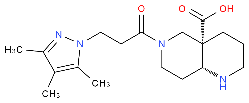 (4aS*,8aR*)-6-[3-(3,4,5-trimethyl-1H-pyrazol-1-yl)propanoyl]octahydro-1,6-naphthyridine-4a(2H)-carboxylic acid_Molecular_structure_CAS_)