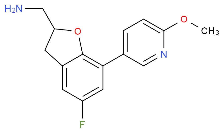 1-[5-fluoro-7-(6-methoxypyridin-3-yl)-2,3-dihydro-1-benzofuran-2-yl]methanamine_Molecular_structure_CAS_)