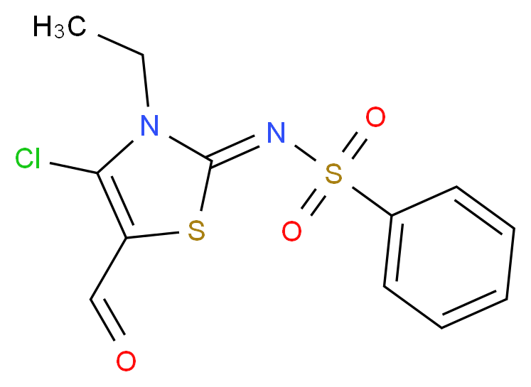 (Z)-N-(4-chloro-3-ethyl-5-formylthiazol-2(3H)-ylidene)benzenesulfonamide_Molecular_structure_CAS_)