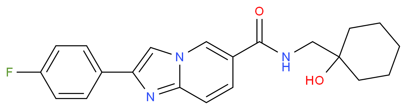 2-(4-fluorophenyl)-N-[(1-hydroxycyclohexyl)methyl]imidazo[1,2-a]pyridine-6-carboxamide_Molecular_structure_CAS_)