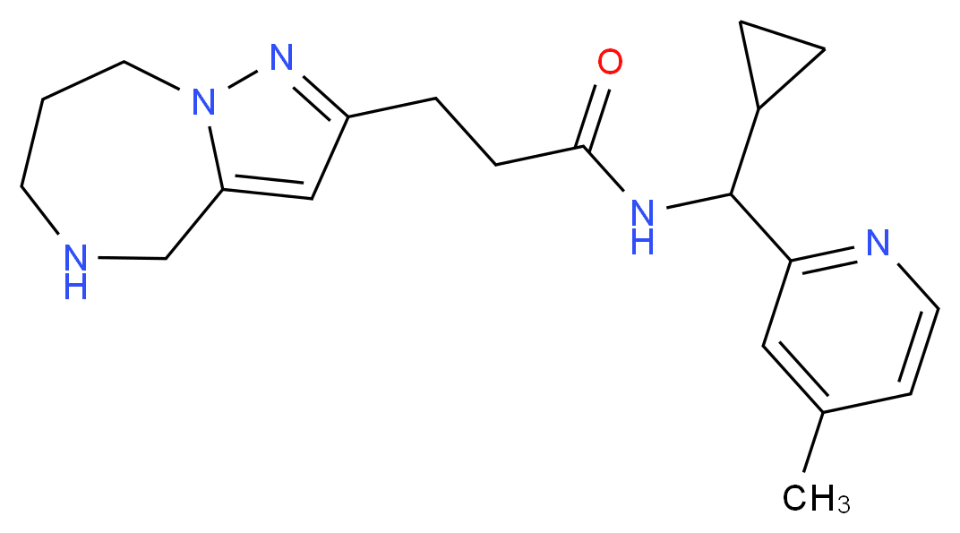 N-[cyclopropyl(4-methyl-2-pyridinyl)methyl]-3-(5,6,7,8-tetrahydro-4H-pyrazolo[1,5-a][1,4]diazepin-2-yl)propanamide_Molecular_structure_CAS_)