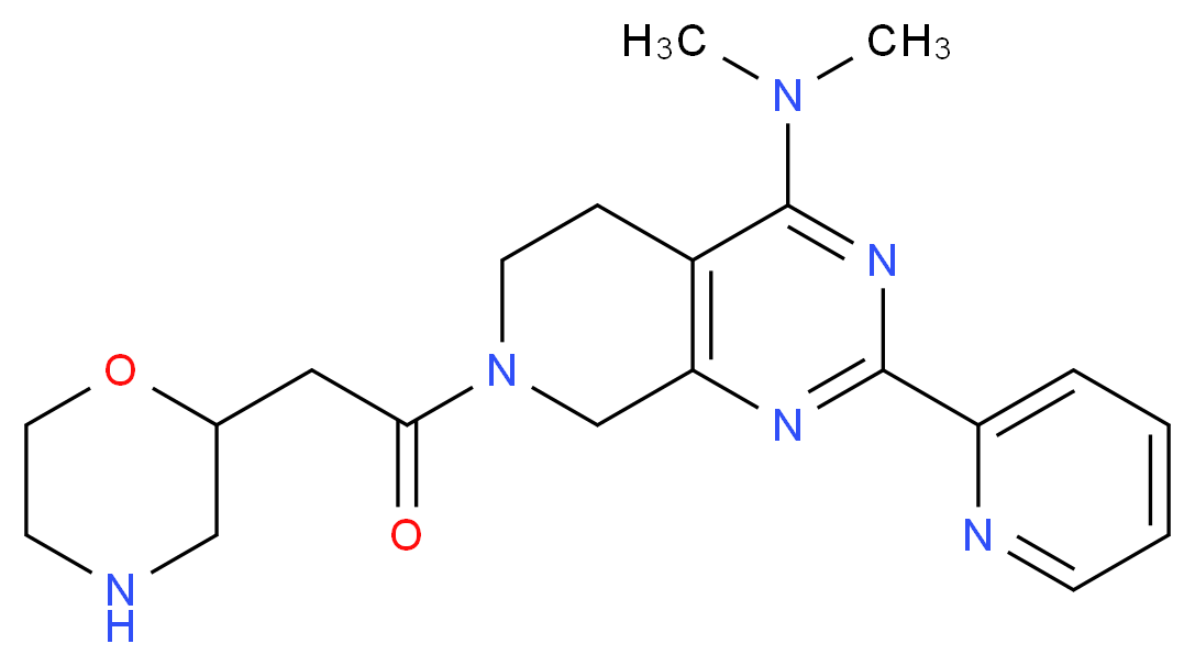 N,N-dimethyl-7-(morpholin-2-ylacetyl)-2-pyridin-2-yl-5,6,7,8-tetrahydropyrido[3,4-d]pyrimidin-4-amine_Molecular_structure_CAS_)