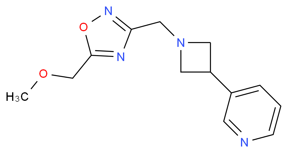 3-(1-{[5-(methoxymethyl)-1,2,4-oxadiazol-3-yl]methyl}-3-azetidinyl)pyridine_Molecular_structure_CAS_)