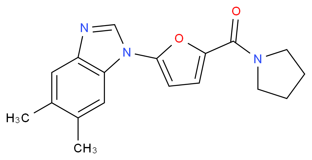 5,6-dimethyl-1-[5-(pyrrolidin-1-ylcarbonyl)-2-furyl]-1H-benzimidazole_Molecular_structure_CAS_)