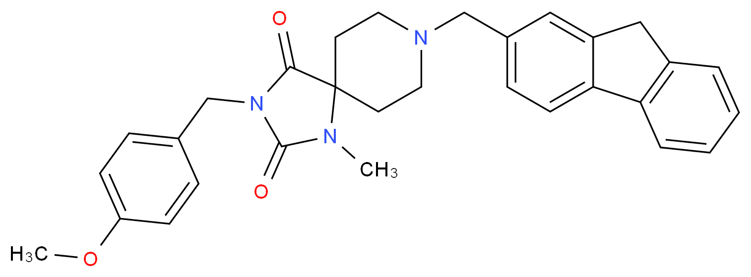 8-(9H-fluoren-2-ylmethyl)-3-(4-methoxybenzyl)-1-methyl-1,3,8-triazaspiro[4.5]decane-2,4-dione_Molecular_structure_CAS_)