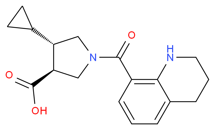 (3S*,4S*)-4-cyclopropyl-1-(1,2,3,4-tetrahydro-8-quinolinylcarbonyl)-3-pyrrolidinecarboxylic acid_Molecular_structure_CAS_)