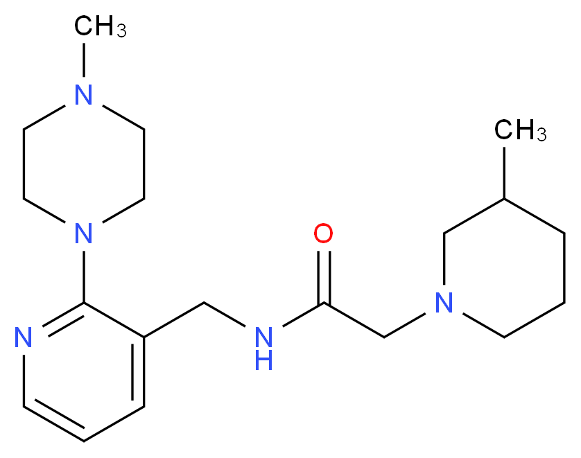 N-{[2-(4-methylpiperazin-1-yl)pyridin-3-yl]methyl}-2-(3-methylpiperidin-1-yl)acetamide_Molecular_structure_CAS_)
