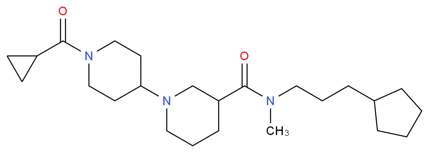N-(3-cyclopentylpropyl)-1'-(cyclopropylcarbonyl)-N-methyl-1,4'-bipiperidine-3-carboxamide_Molecular_structure_CAS_)
